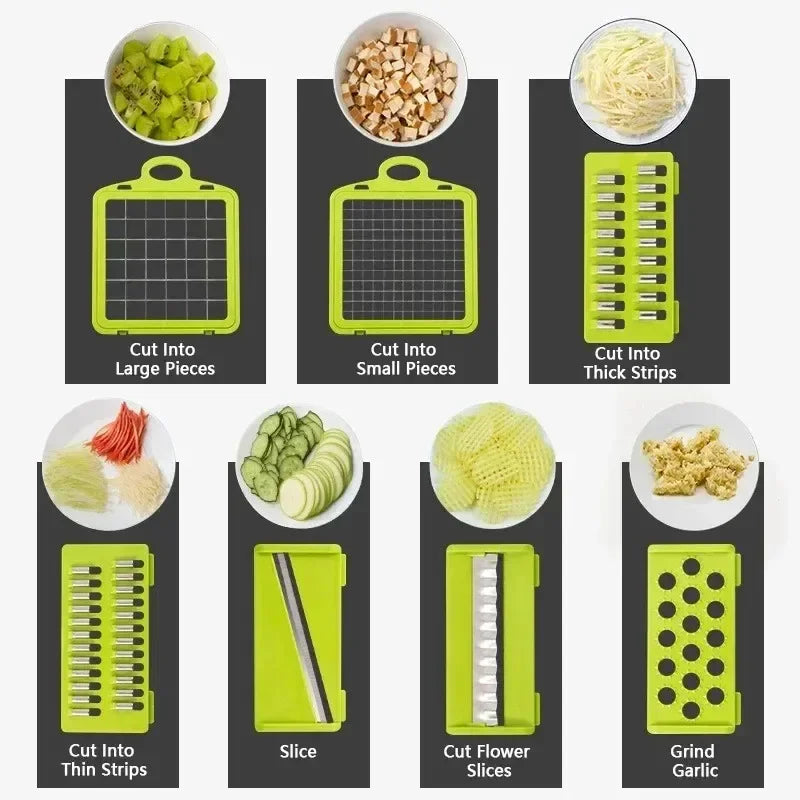 Affettatrice e Tritatutto Multifunzionale 14/16 in 1 per Verdure