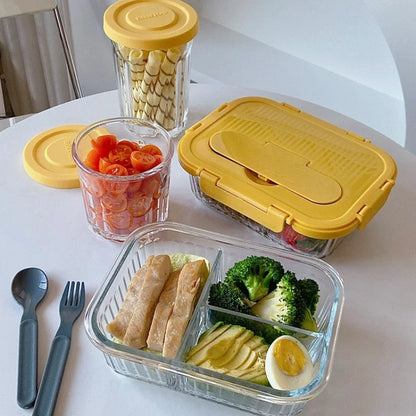 Contenitore per Pranzo in Vetro Borosilicato con Coperchio Ermetico