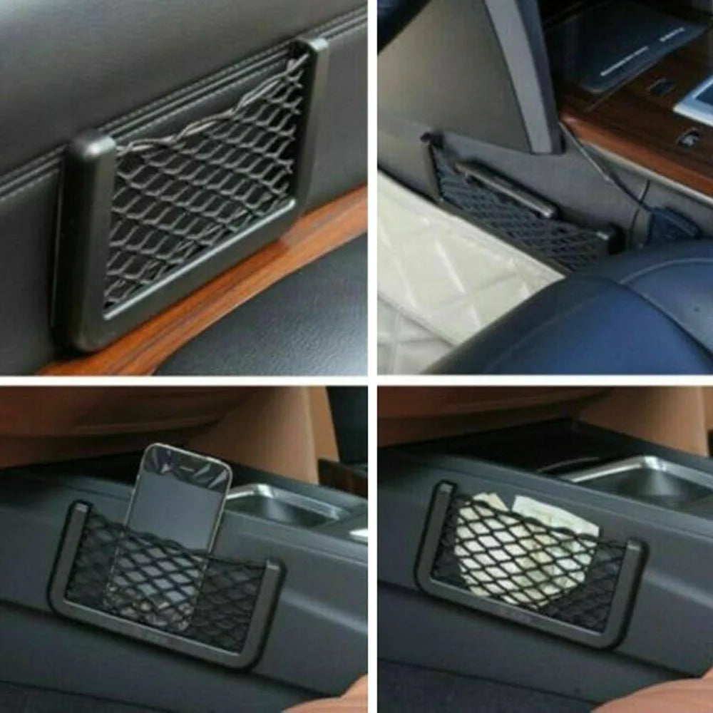 Set di 3 Tasche Organizer Universali per Auto - Portaoggetti a Rete