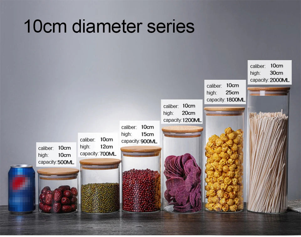 Contenitore in Vetro Ermetico con Coperchio in Bambù: Praticità e Stile per la Tua Cucina