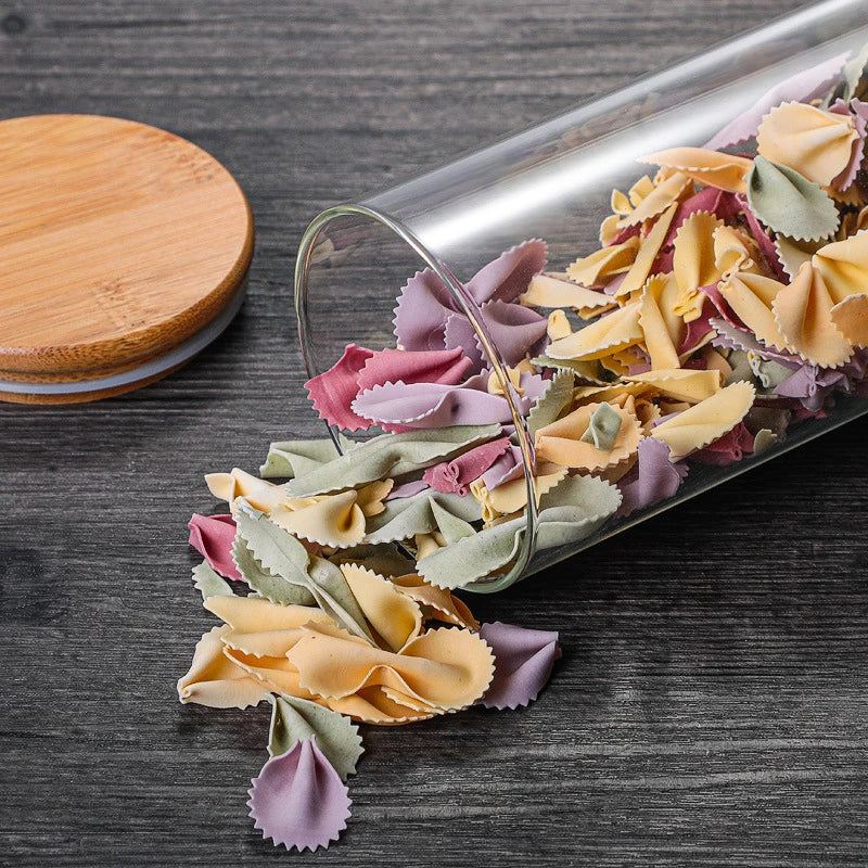 Contenitore in Vetro Ermetico con Coperchio in Bambù: Praticità e Stile per la Tua Cucina