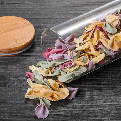 Contenitore in Vetro Ermetico con Coperchio in Bambù: Praticità e Stile per la Tua Cucina