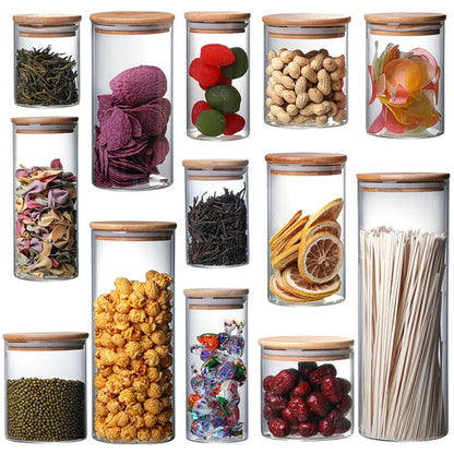 Contenitore in Vetro Ermetico con Coperchio in Bambù: Praticità e Stile per la Tua Cucina