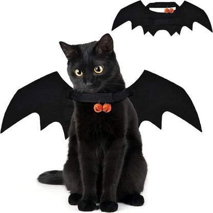 Vestito per gatti e cani con ali da pipistrello, costume per Halloween e Natale