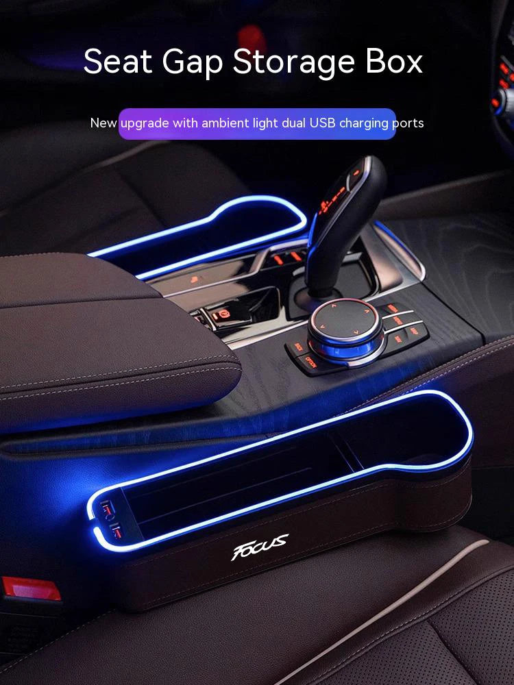 Scatola di Stoccaggio per Fessura del Sedile Auto LED 7 Colori