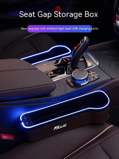 Scatola di Stoccaggio per Fessura del Sedile Auto LED 7 Colori
