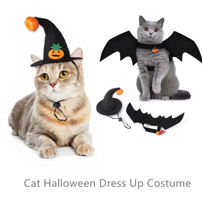 Costume di Halloween per gatti e cani con ali da pipistrello e campanelli