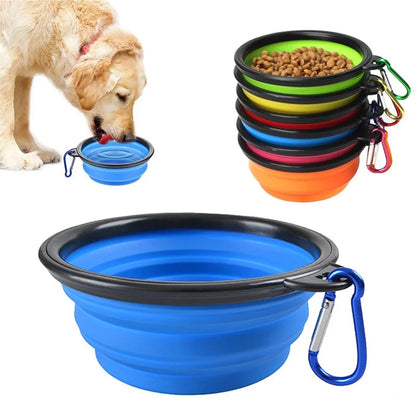 Ciotola pieghevole portatile in silicone 2 in 1 per cani e gatti